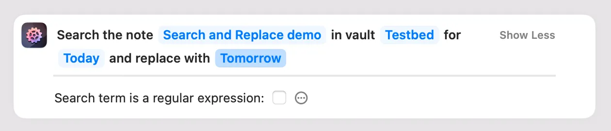 Screenshot of the action