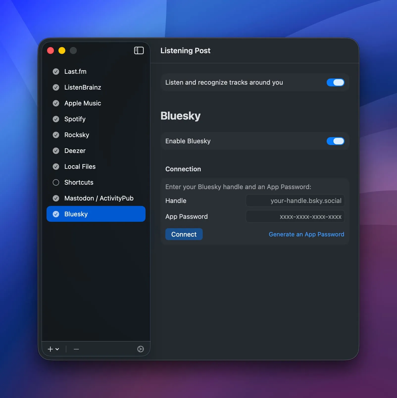 Bluesky channel configuration