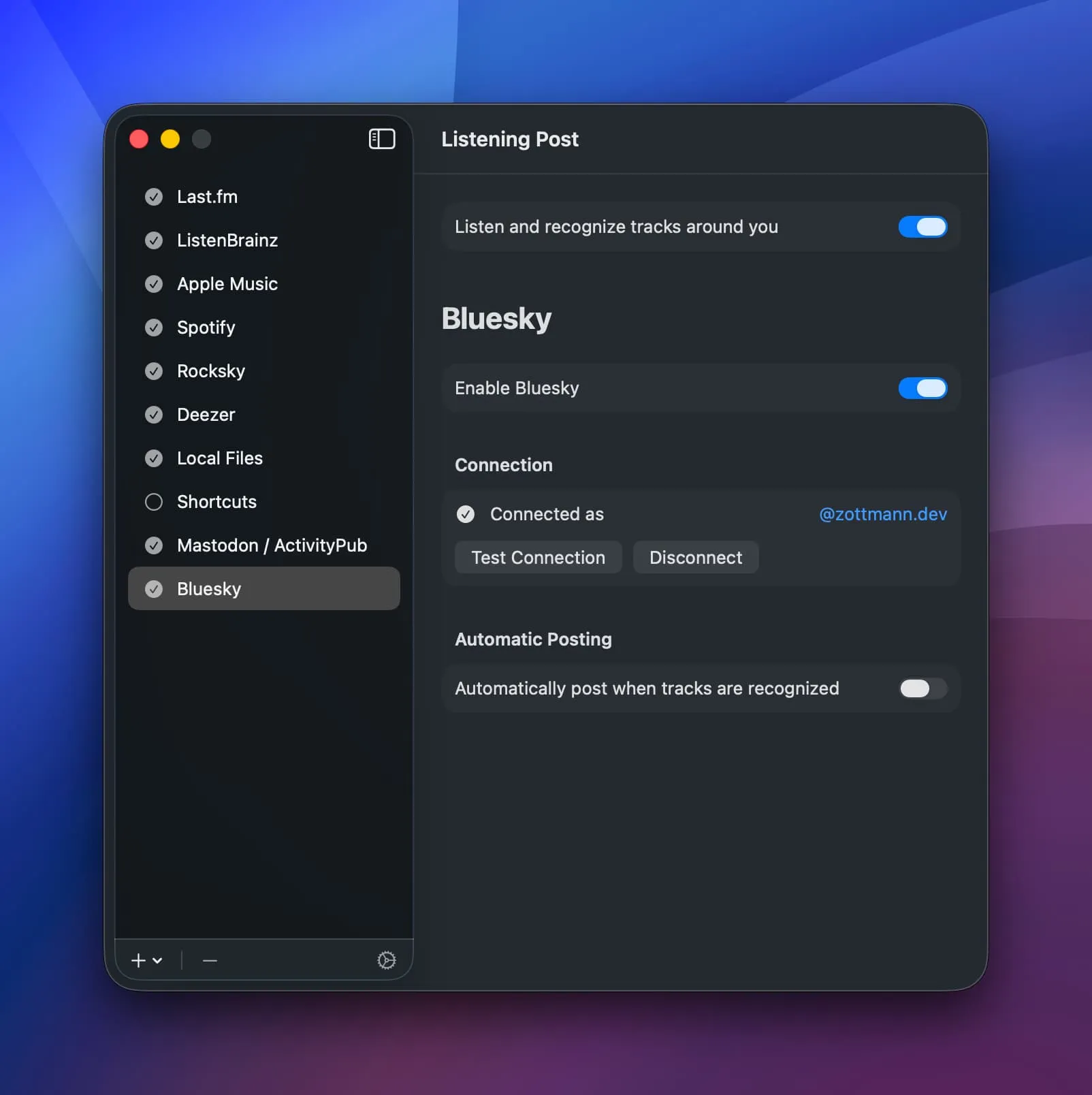 Bluesky channel connected