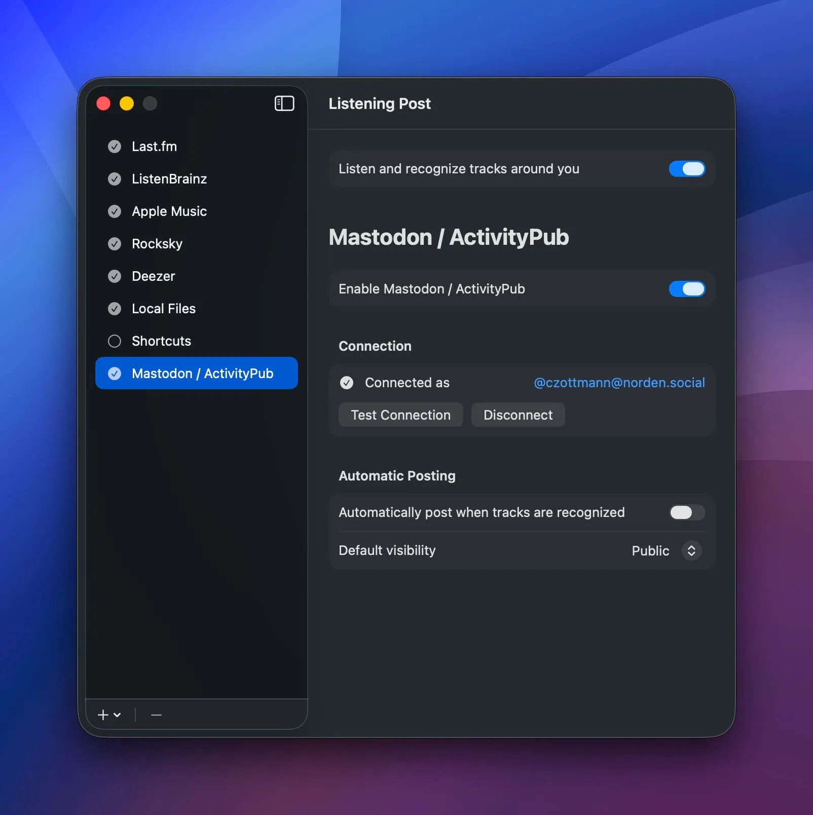 Mastodon channel connected