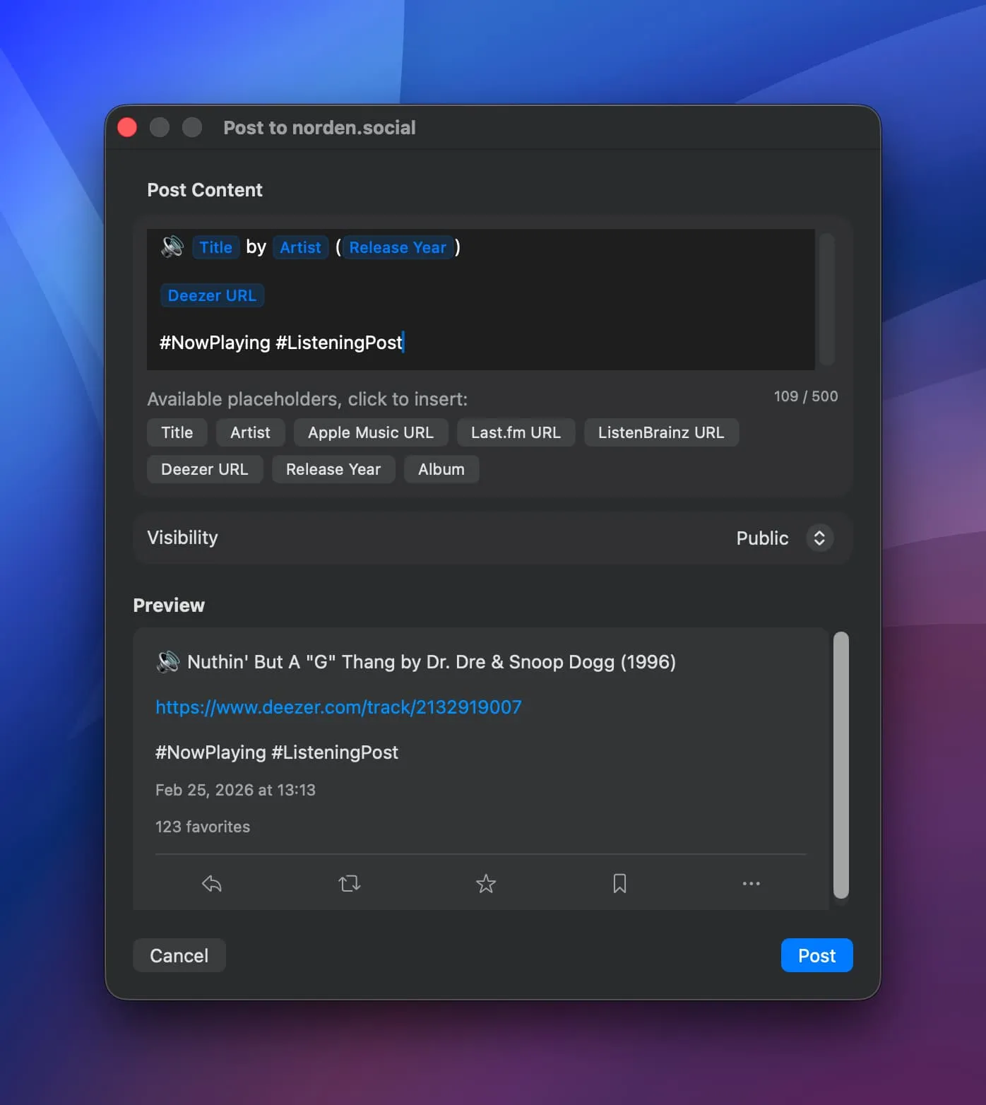 Post editor
