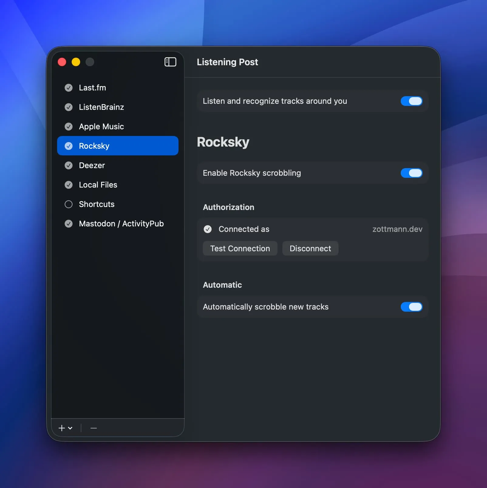 Rocksky channel configuration