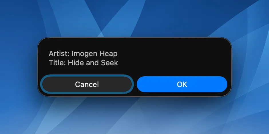 Shortcuts alert example