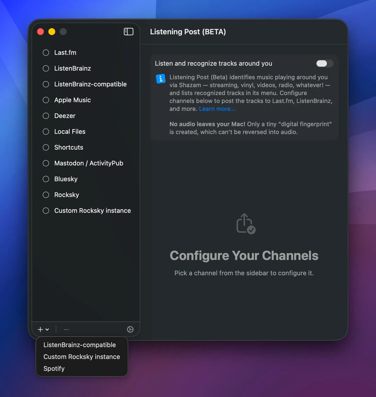 Main window overview