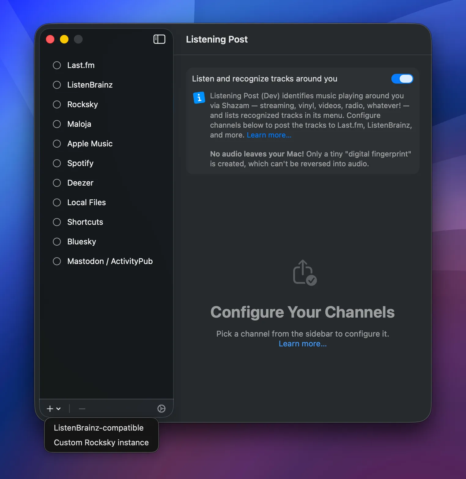 Main window overview