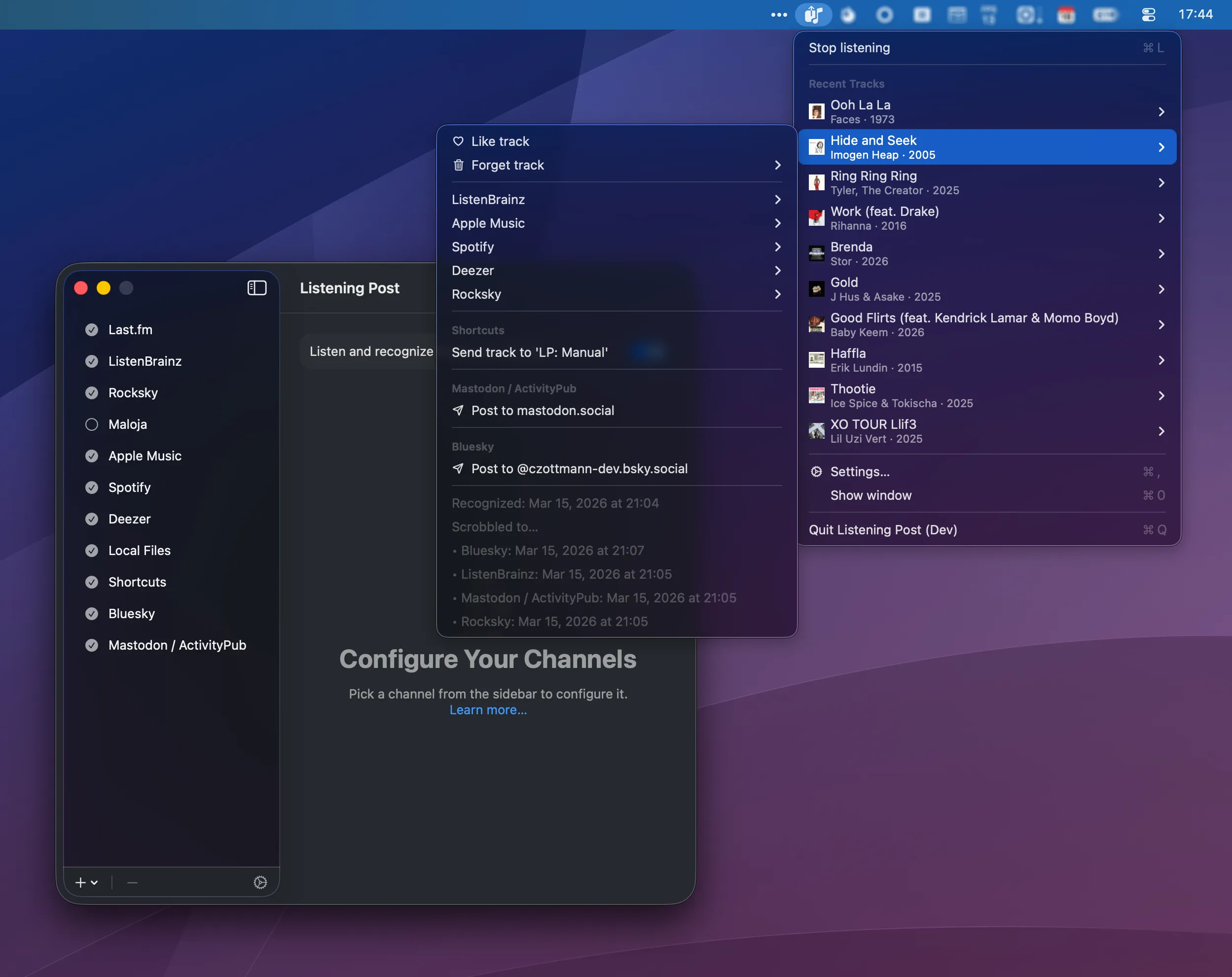 Listening Post main window