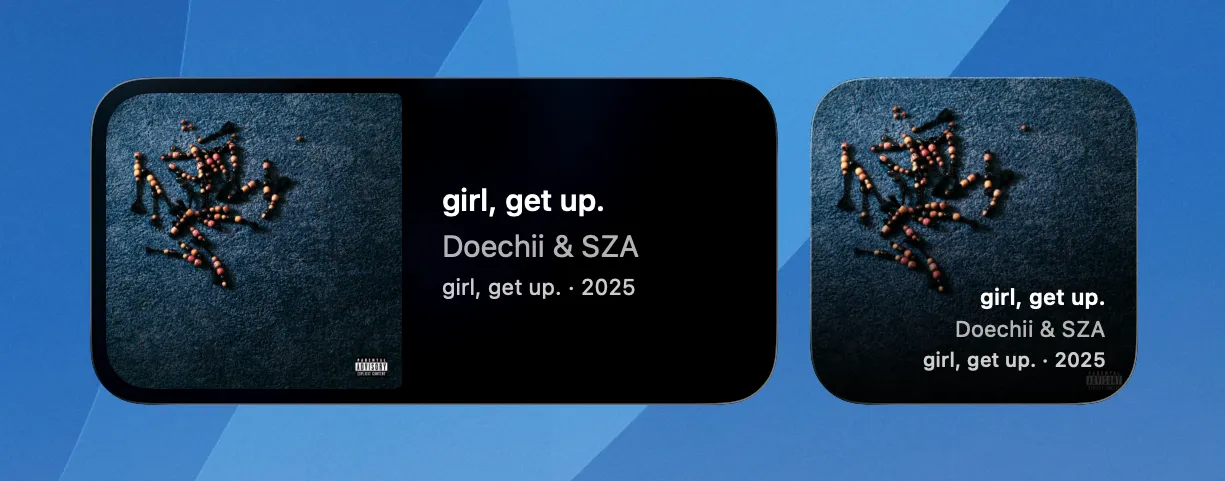 "Now Playing" medium and small widget